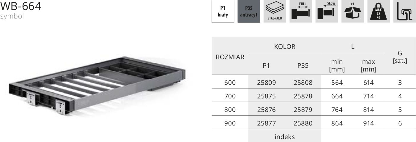 WB-664 Wieszak na spodnie + organizer