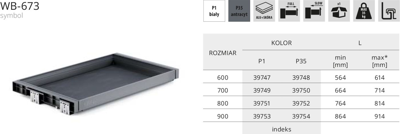 WB-673 Półka wysuwna