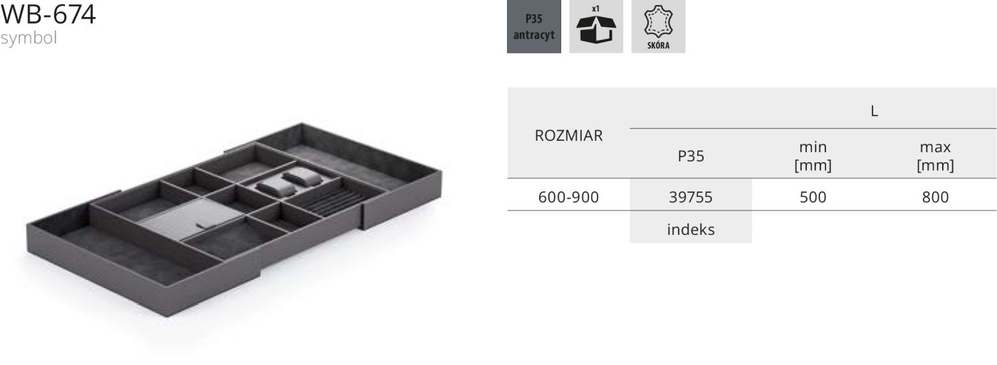 WB-674 Rozsuwany organizer do szuflady