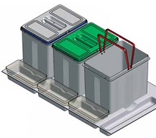 Kosz na odpady potrójny