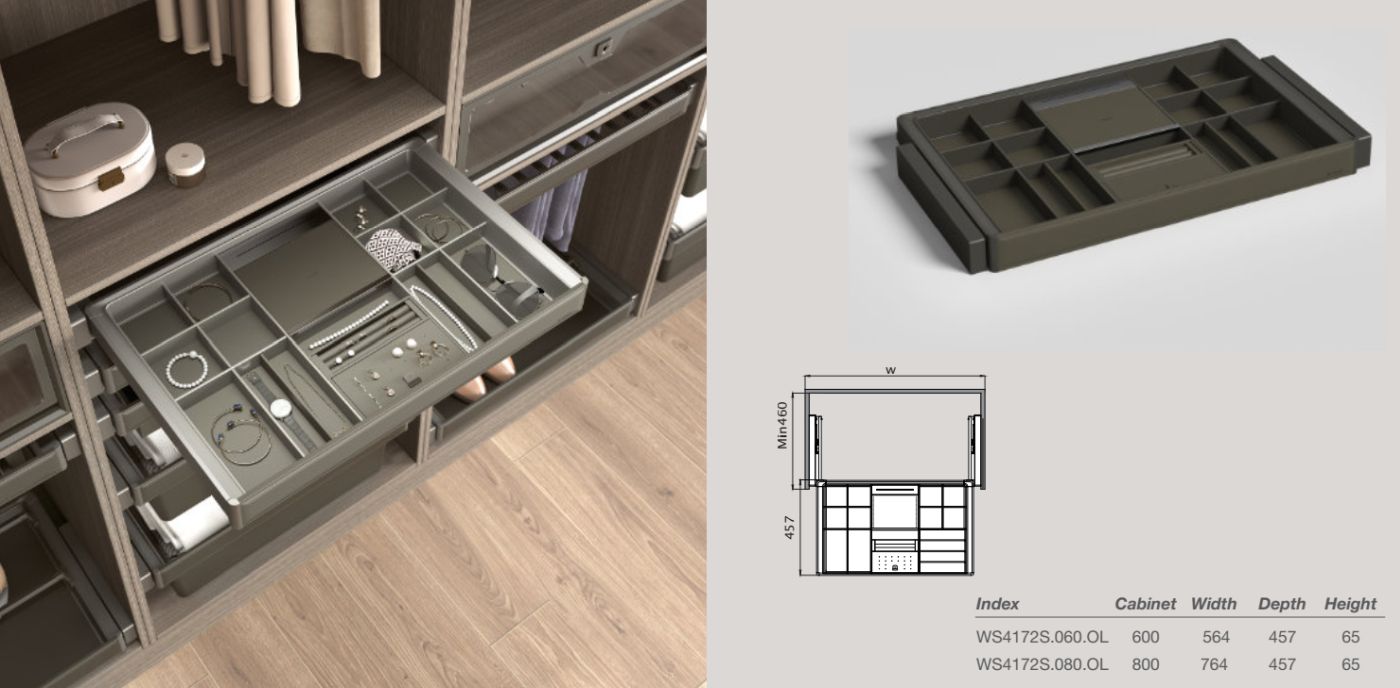 Półka wysuwna na biżuterię W600/W800